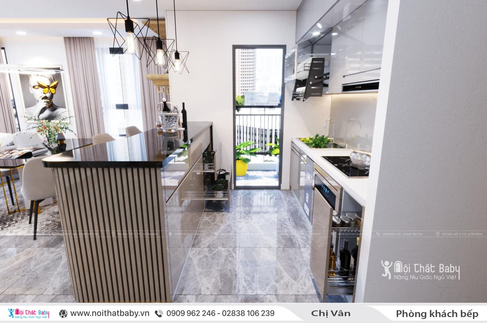 Thiết kế nội thất nguyên căn hiện đại tại Emerald Celadon City 106m2